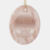Blush Peach roze zebra print Glitter Sparkle Keramisch Ornament (Rechts)