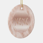 Blush Peach Roze Zebra print Glitter XOXO Keramisch Ornament (Rechts)