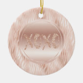Blush Peach Roze Zebra print Glitter XOXO Keramisch Ornament (Voorkant)