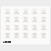Blush Peach Rozen & Blossoms Eenvoudige bruiloft Ronde Sticker (Vel)