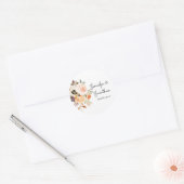 Blush & Peach rustieke bloemen dank u Ronde Sticker (Envelop)