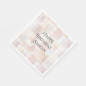 Blush Peach Squares Birthday Servet (Hoek)