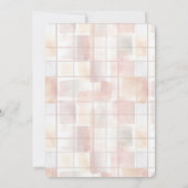 Blush Peach Squares Wedding Kaart (Achterkant)