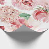 Blush & Peach Waterverf bloemenpatroon bruiloft Cadeaupapier (Hoek)