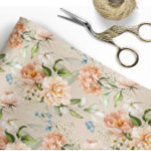 Blush & Peach Waterverf bloemenpatroon bruiloft Cadeaupapier