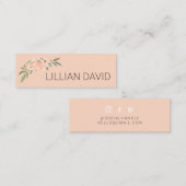 Blush Peach Waterverf Floral Roos & Sage Greenery Mini Visitekaartje (Voorkant / Achterkant)