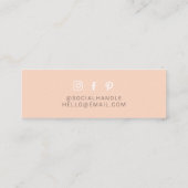 Blush Peach Waterverf Floral Roos & Sage Greenery Mini Visitekaartje (Achterkant)