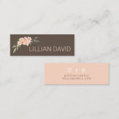 Blush Peach Waterverf Floral Roos & Sage Greenery Mini Visitekaartje (Voorkant / Achterkant)