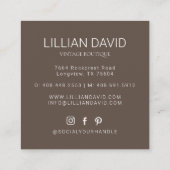 Blush Peach Waterverf Floral Roos & Sage Greenery Vierkante Visitekaartje (Achterkant)