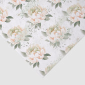 Blush Peachy Peonies Gespikkeld Tissue Papier (Detail)
