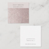Blush Pearl Leather Texture Band Ketting Display Vierkante Visitekaartje (Voorkant / Achterkant)