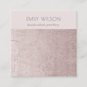 Blush Pearl Leather Texture Band Ketting Display Vierkante Visitekaartje