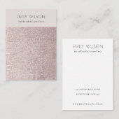 Blush Pearl Leather Texture Band Ketting Display Visitekaartje (Voorkant / Achterkant)