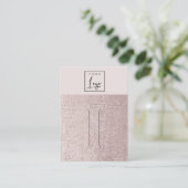Blush Pearl Leather Texture Hair Clip Logo Display Visitekaartje (Staand voorkant)