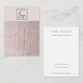 Blush Pearl Leather Texture Hair Clip Logo Display Visitekaartje (Voorkant / Achterkant)