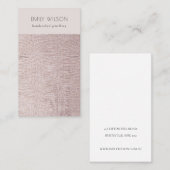 Blush Pearl Leather Texture Ketting Display Visitekaartje (Voorkant / Achterkant)