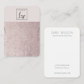 Blush Pearl Leather Texture Ketting Logo Display Visitekaartje (Voorkant / Achterkant)