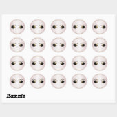 Blush Pearl Pink Makeup Eyelashes Beauty Party Ronde Sticker (Vel)