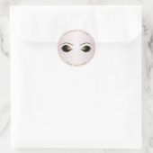 Blush Pearl Pink Makeup Eyelashes Beauty Party Ronde Sticker (Tas)