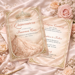 Blush & Pearl Royal Tiara quinceanera Kaart