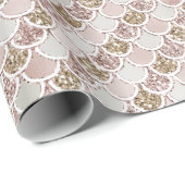 Blush Pearl Shell Gold Glitter Mermaid Cadeaupapier (Rol Hoek)