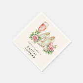 Blush Pearls en Prosecco Vrijgezellenfeest Servet (Hoek)