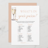 Blush Pearls & Prosecco Wat zit er in je tas spel Kaart (Voorkant / Achterkant)