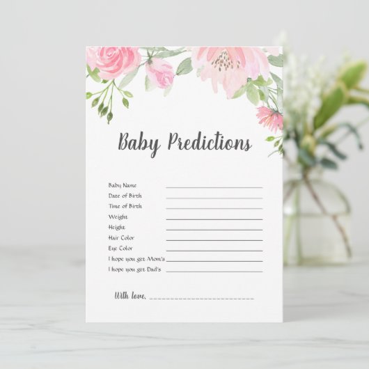 Blush Peonies Baby Predication Game (Staand voorkant)
