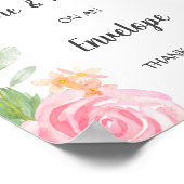 Blush Peonies Baby shower Address Envelope Poster (Hoek)