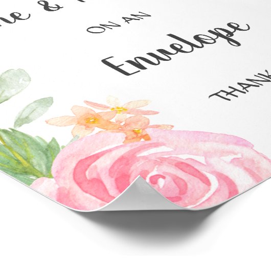 Blush Peonies Baby shower Address Envelope Poster (Hoek)