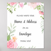 Blush Peonies Baby shower Address Envelope Poster (Voorkant)