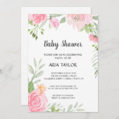 Blush Peonies Baby shower Kaart (Voorkant / Achterkant)
