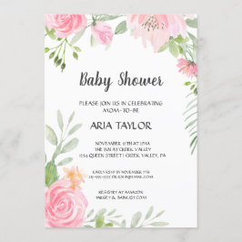 Blush Peonies Baby shower Kaart