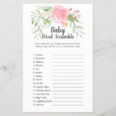 Blush Peonies Baby Word Scramble Flyer (Voorkant)