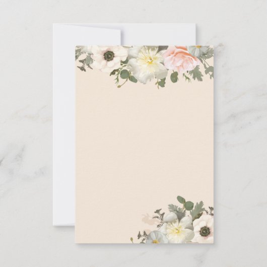 Blush Peonies en Anemones Romantic RSVP-kaart RSVP Kaartje (Achterkant)