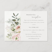 Blush Peonies Eucalyptus Foliage Weddenschap Informatiekaartje (Voorkant)