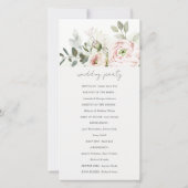 Blush Peonies Eucalyptus Foliage Weddenschap Progr Bedankkaart (Achterkant)