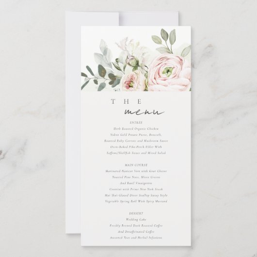 Blush Peonies Eucalyptus Foliage Weddenschapskaart Bedankkaart (Voorkant)