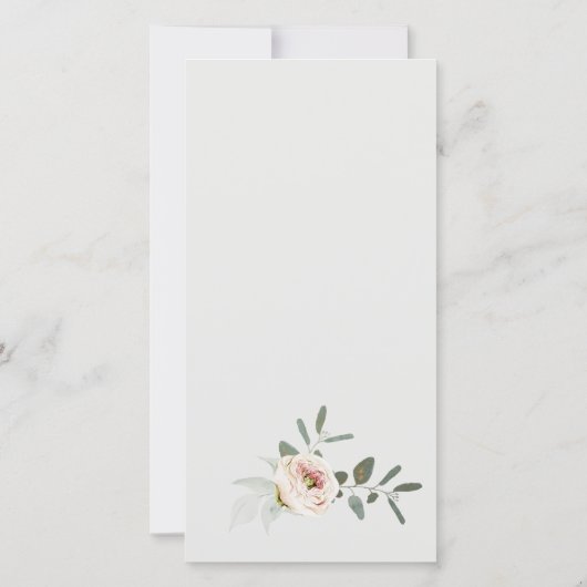 Blush Peonies Eucalyptus Foliage Weddenschapskaart Bedankkaart (Achterkant)