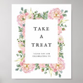 Blush Peonies Hydrangea Eucalyptus Favors Poster (Voorkant)