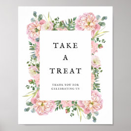 Blush Peonies Hydrangea Eucalyptus Favors Poster