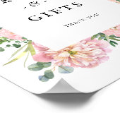 Blush Peonies Hydrangea Eucalyptus Kaarten Gifts Poster (Hoek)