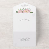 Blush Peonies Hydrangea Eucalyptus Wedding All In One Uitnodiging (Buitenkant)