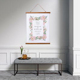 Blush Peonies Hydrangea Eucalyptus Weduwschap Welk Hangend Wandkleed