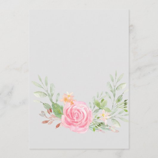 Blush Peonies op Grey Baby shower Advice Kaarten (Achterkant)