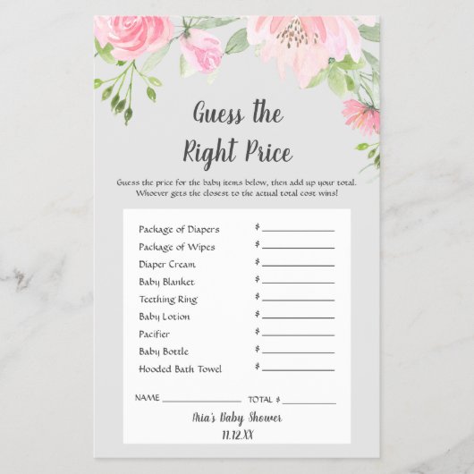 Blush Peonies op grijs gokken op de juiste prijs Flyer (Voorkant)