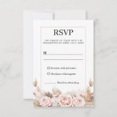 Blush Peonies Pampas Grass RSVP Response Kaart (Voorkant)