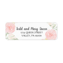Blush Peonies Return Address Labels
