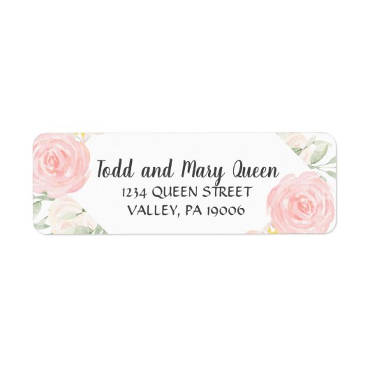 Blush Peonies Return Address Labels (Voorkant)