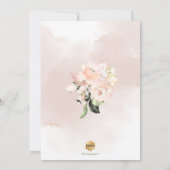 Blush Peonies Waterverf Flowers Christening Kaart (Achterkant)